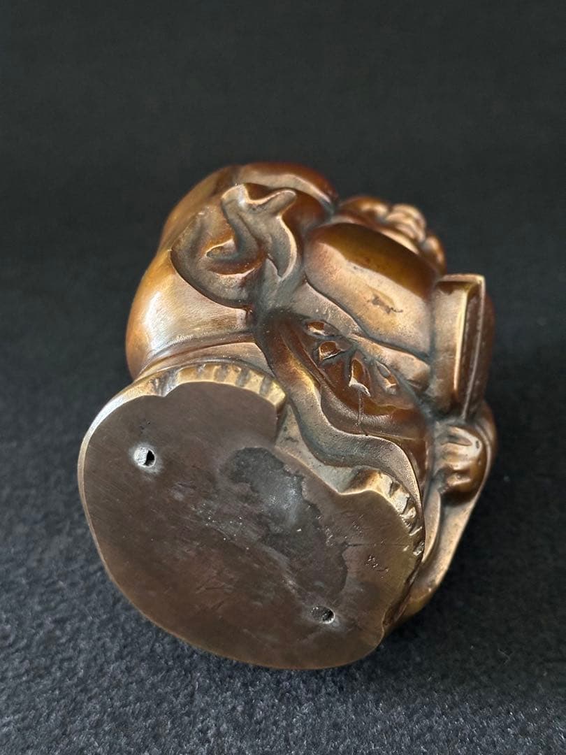 布袋様置物　銅製　高さ約14.5cm 七福神　骨董　古美術