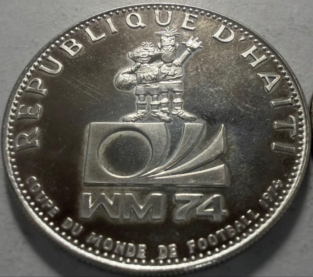 く*み様 1974年ハイチ FIFAワールドカップサッカー25 Gourdes銀