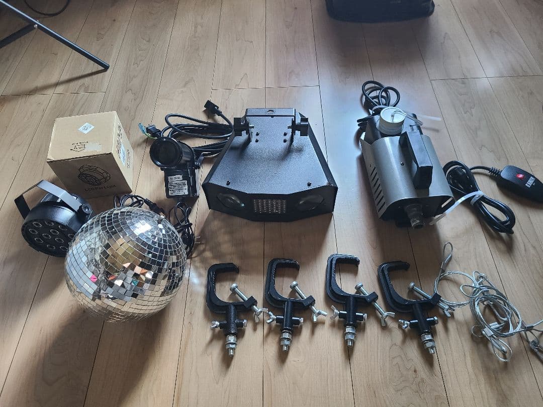 即*キ様 DJ機材 セット ミラーボール LEDパーライト スモークマシン