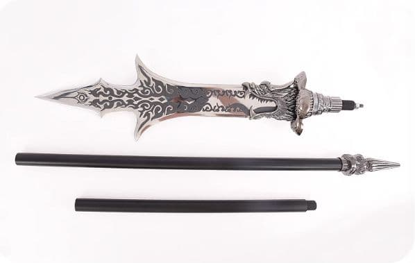 二郎神槍 黒神話悟空 楊戬三尖両刃銃 古兵器 手鍛造打 長銃 Cosplay