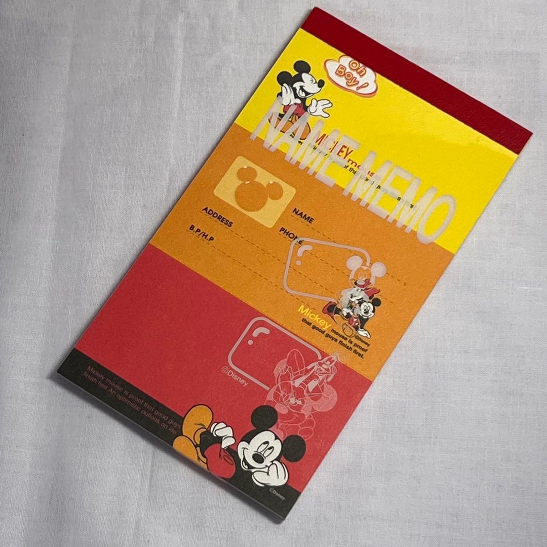 希少❤️ネームメモ　ミッキーマウス　メモ帳　平成レトロ　ディズニー