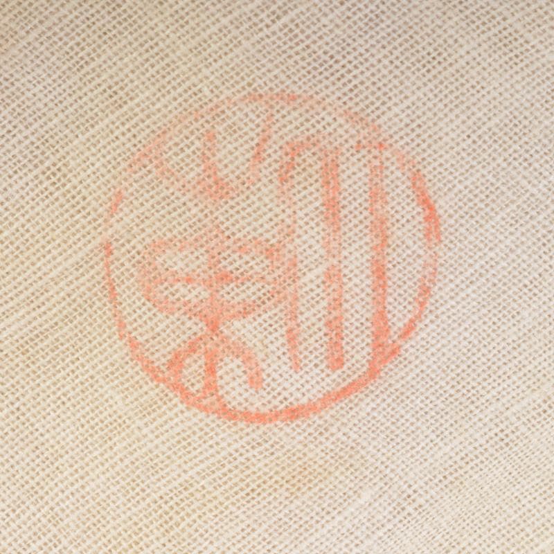 大東製陶　色絵草鳥文　四方鉢　共布　時代箱付　C　6677