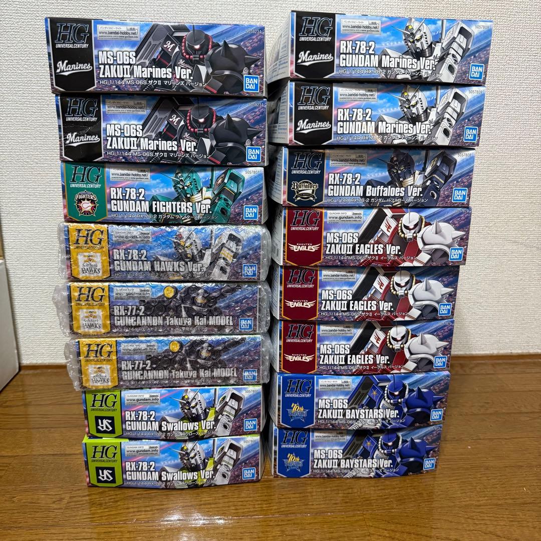 ガンダム40周年×プロ野球 コラボガンプラ 16体