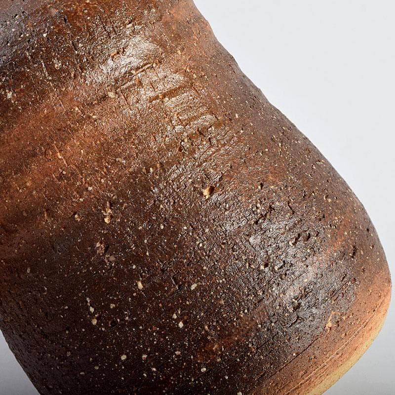 備前焼　金重道明造　伊部　擂茶花入　共箱　C　8913