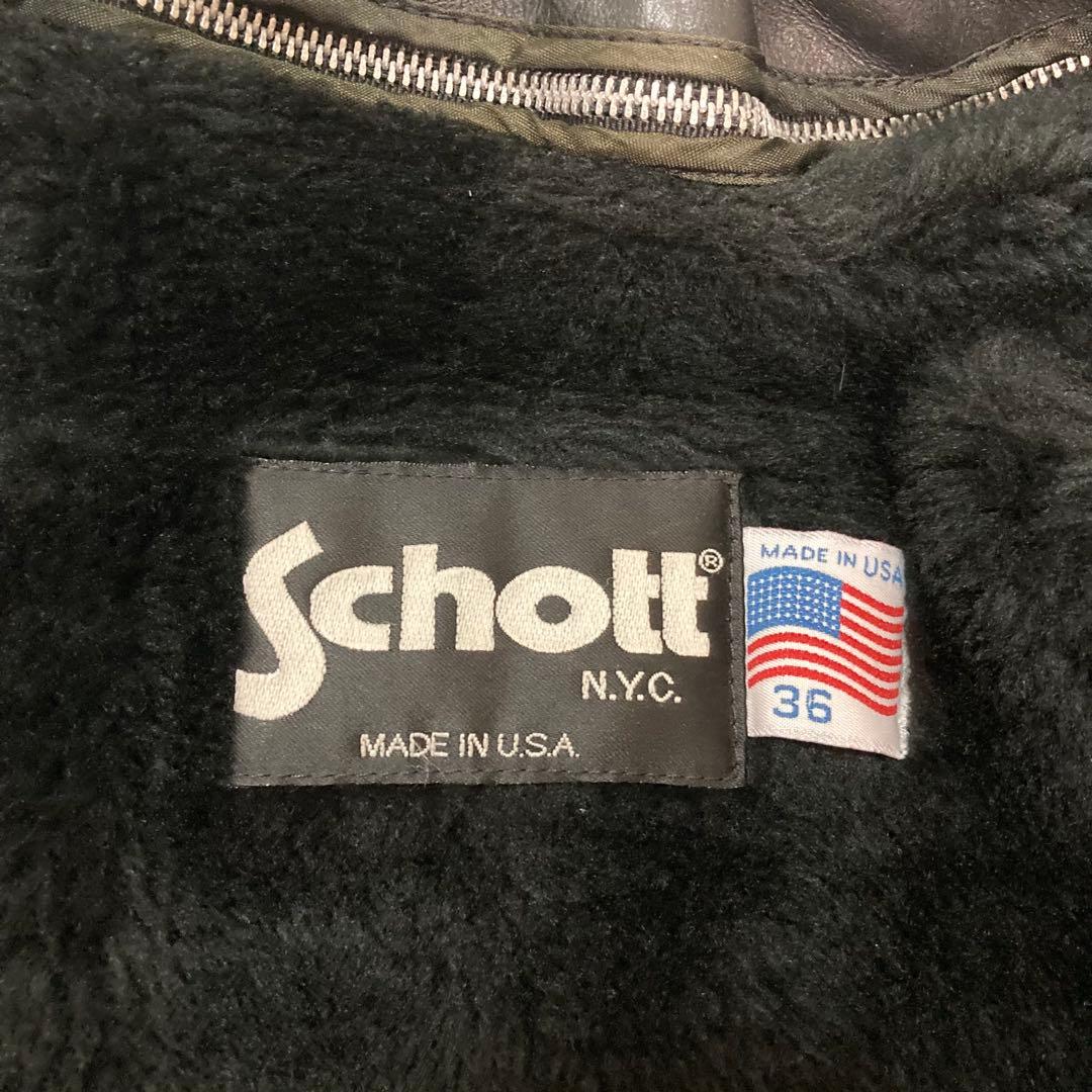 Schott ライダースジャケット　シングル　641 サイズ36 ボアライナー付