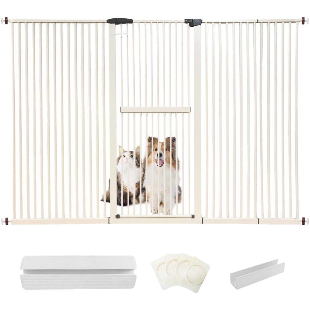 はちわれのくぅペットゲート　猫　ハイタイプ　高155cm 幅225.5-