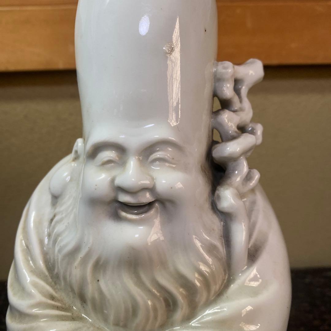 中国古玩　白磁福禄寿人物置物