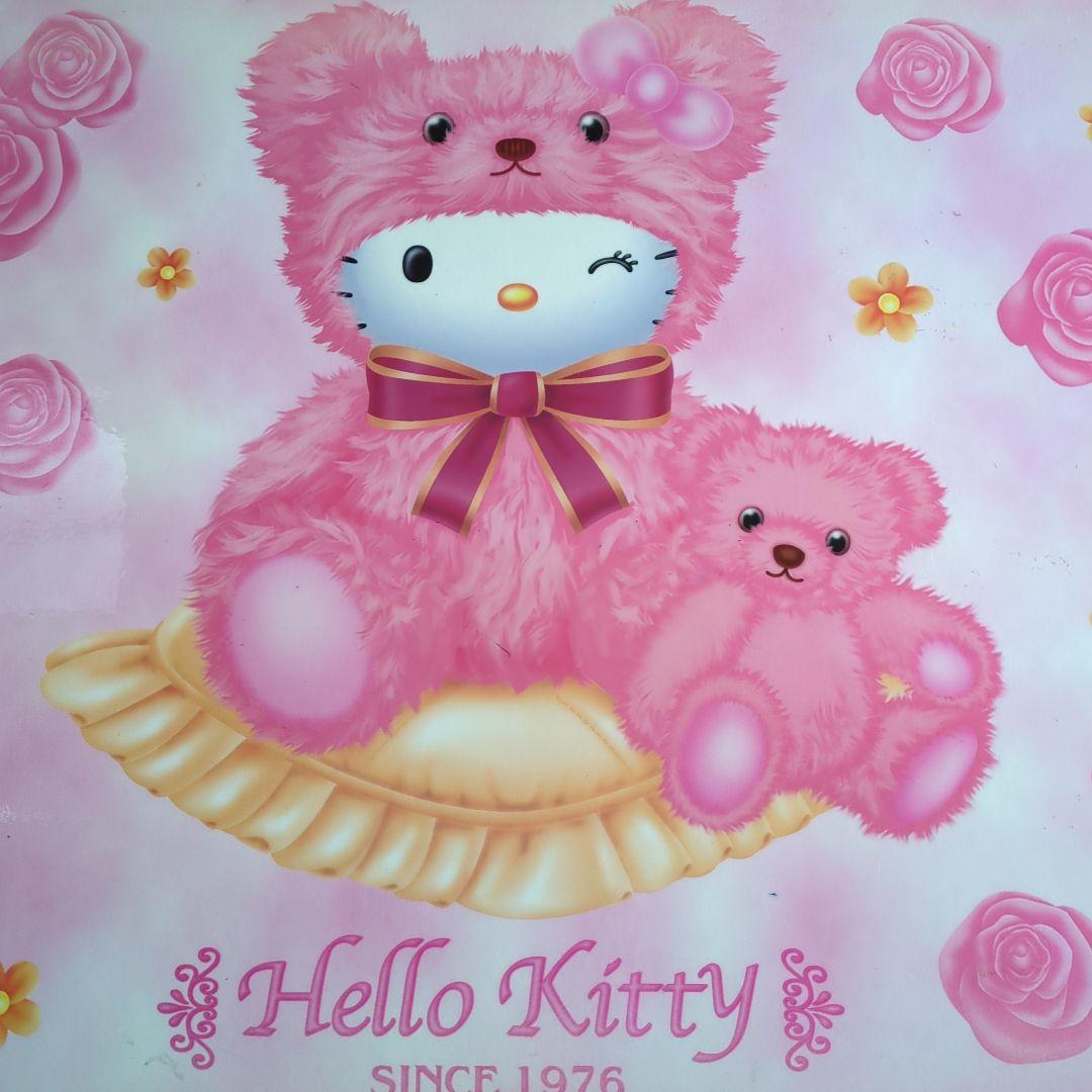 レア　ハローキティ　折りたたみテーブル　テディベア柄