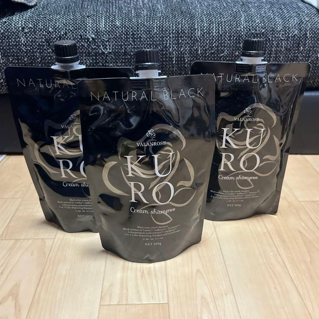 バランローズ KUROシャンプー 400g白髪染め（ナチュラルブラック）3セット