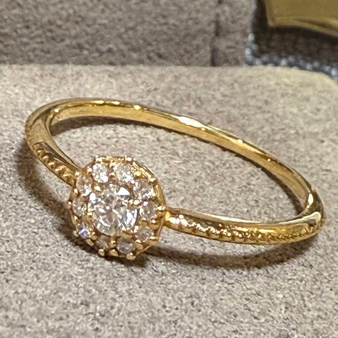 新品　シエナロゼ　ラウンド ダイヤ　リング　　7号　k18