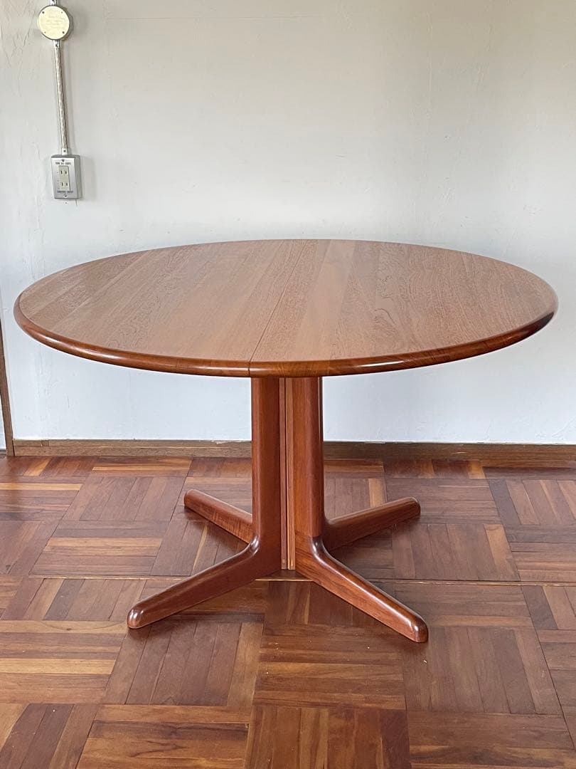 北欧 デンマーク ヴィンテージ gudme チーク ラウンドダイニング テーブル