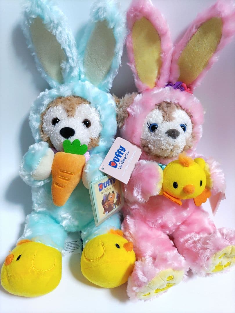 香港ディズニー限定　ダッフィー　シェリーメイ　イースターラビットぬいぐるみセット