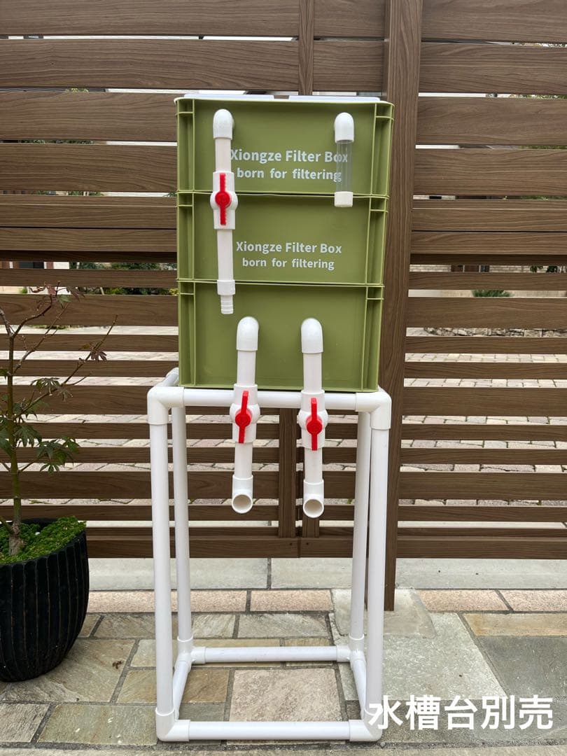 水中ポンプ付き　2種以上ろ材2段付き　水槽池ろ過フィルター　外部上部濾過器装置