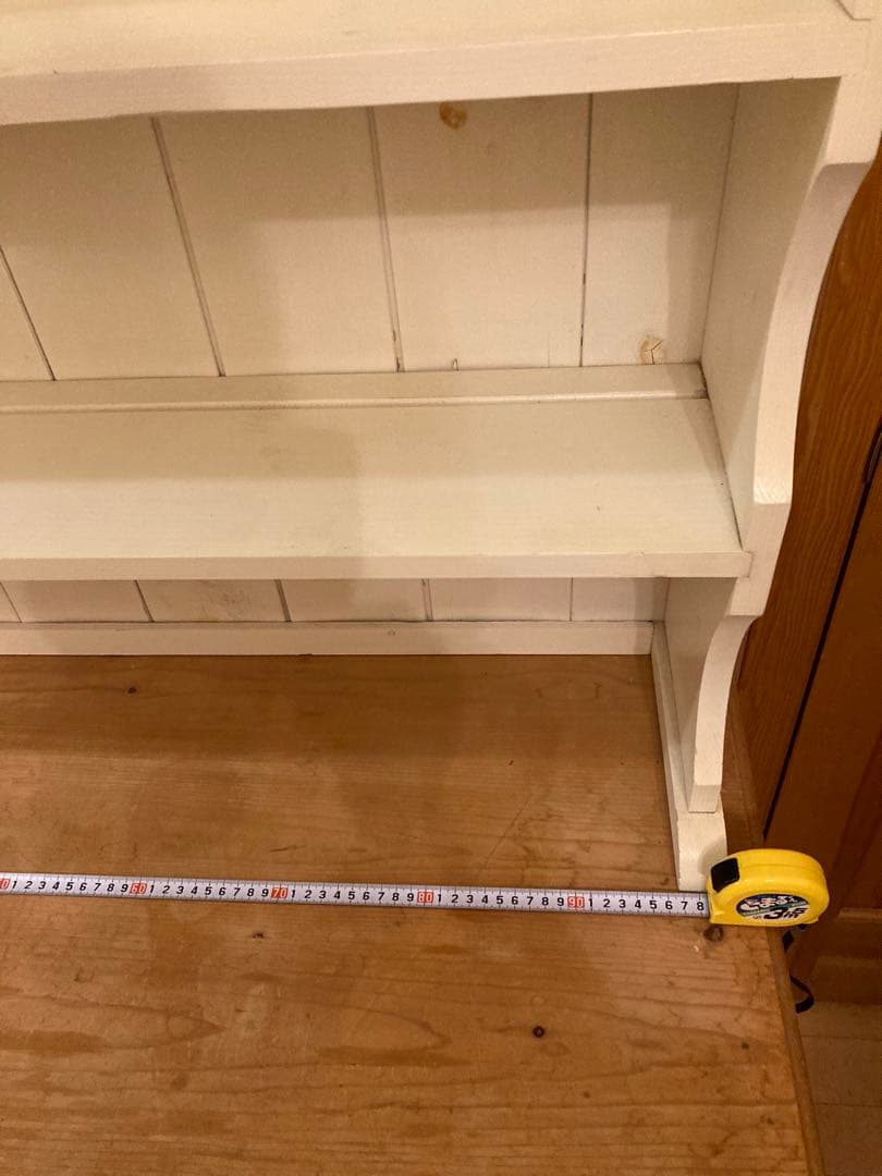 カントリー風木製棚付きテーブル幅105cm(上部：飾り棚) 上下セット販売です。