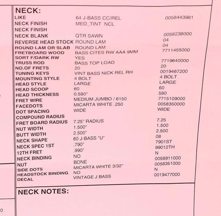 ベース FENDER USA Custom Shop 1964 JAZZ BASS