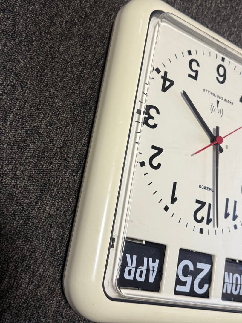 【美品】TWEMCO RC-12 時計 パタパタ 電波 壁掛け トゥエンコ