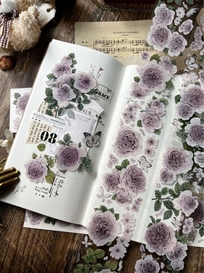 梦岛日记《紫黛》海外マスキングテープ　マステ 【2316】