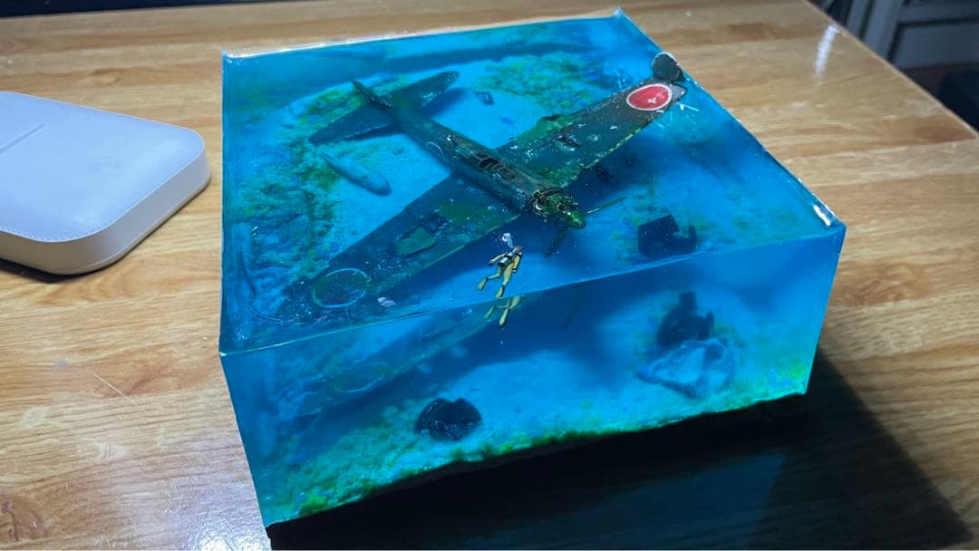 珊瑚の海に眠る零戦　レジン　ジオラマ