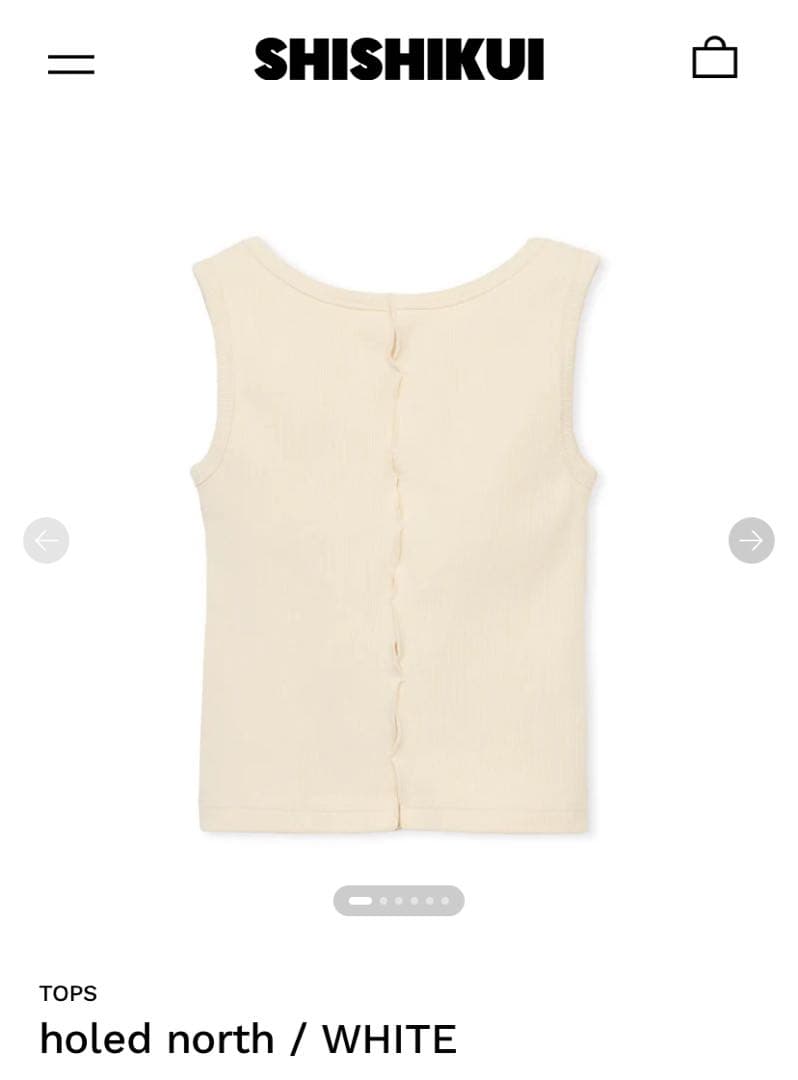 SHISHIKUI holed north ホワイト タンクトップ
