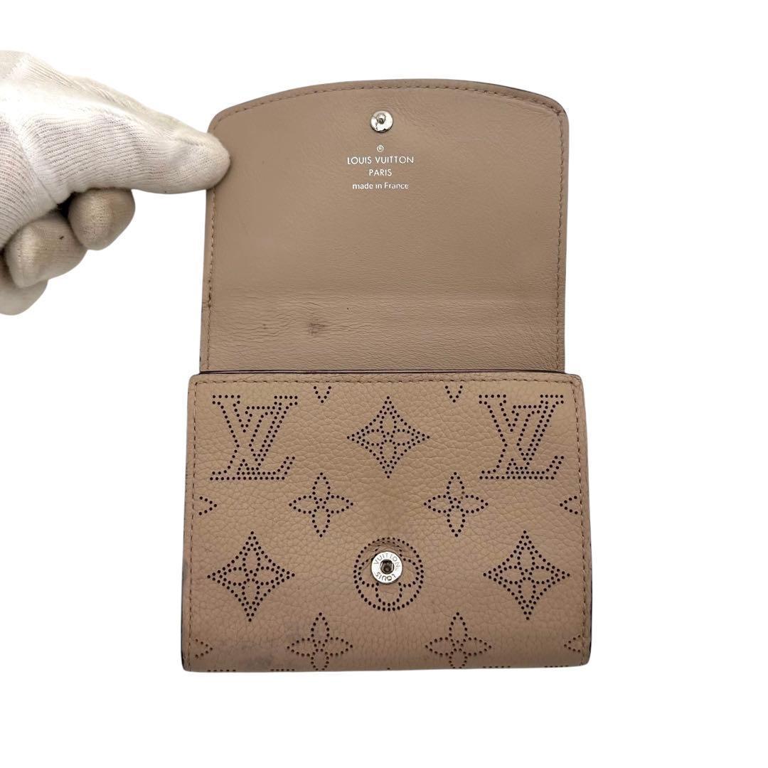ルイヴィトン　マヒナ　ポルトフォイユ　イリス　コンパクト　ガレ　ベージュ　LV
