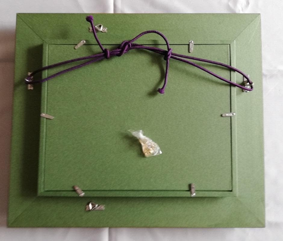 今関アキラコ油彩古都ブルージュ額サイズ（約４６５Ｘ３９５ｍｍ）