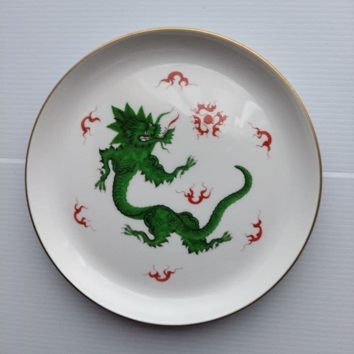 マイセン 緑の龍の飾り皿