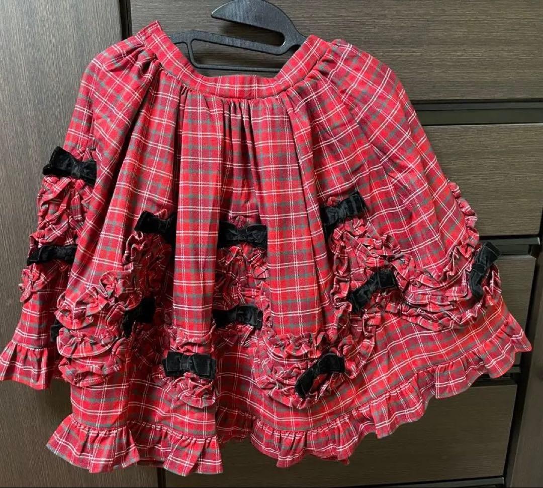 【Chalmiere】　タータンチェック　スカート　ワイン　新品　即購入可能
