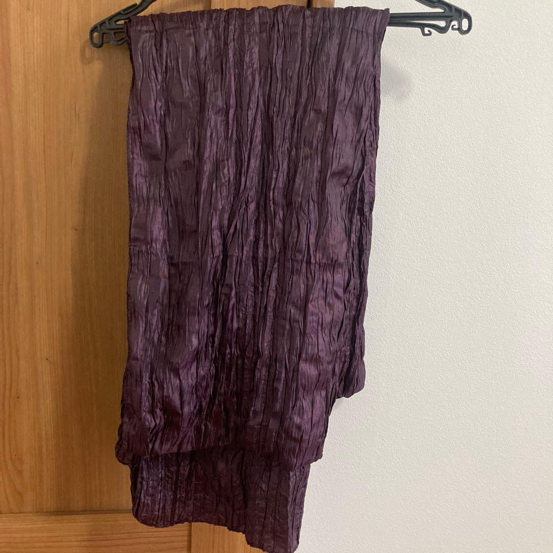 utatane 兵児帯・浴衣2点セット きなりに紫の疋田梅 3L 大きいサイズ