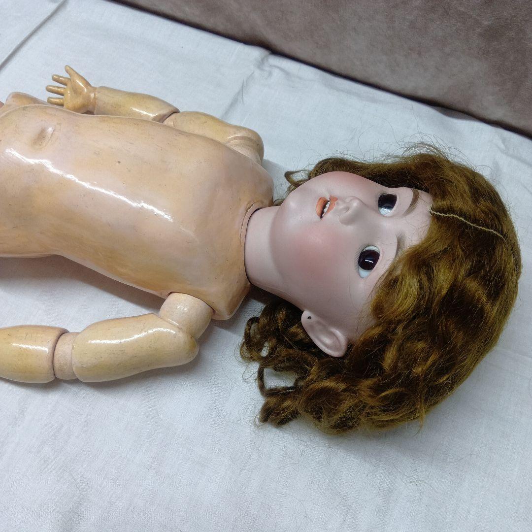 ♥色白で可愛いお顔のアンティーク　ビスクドール　ハンドベルグ　DEP （難有り）