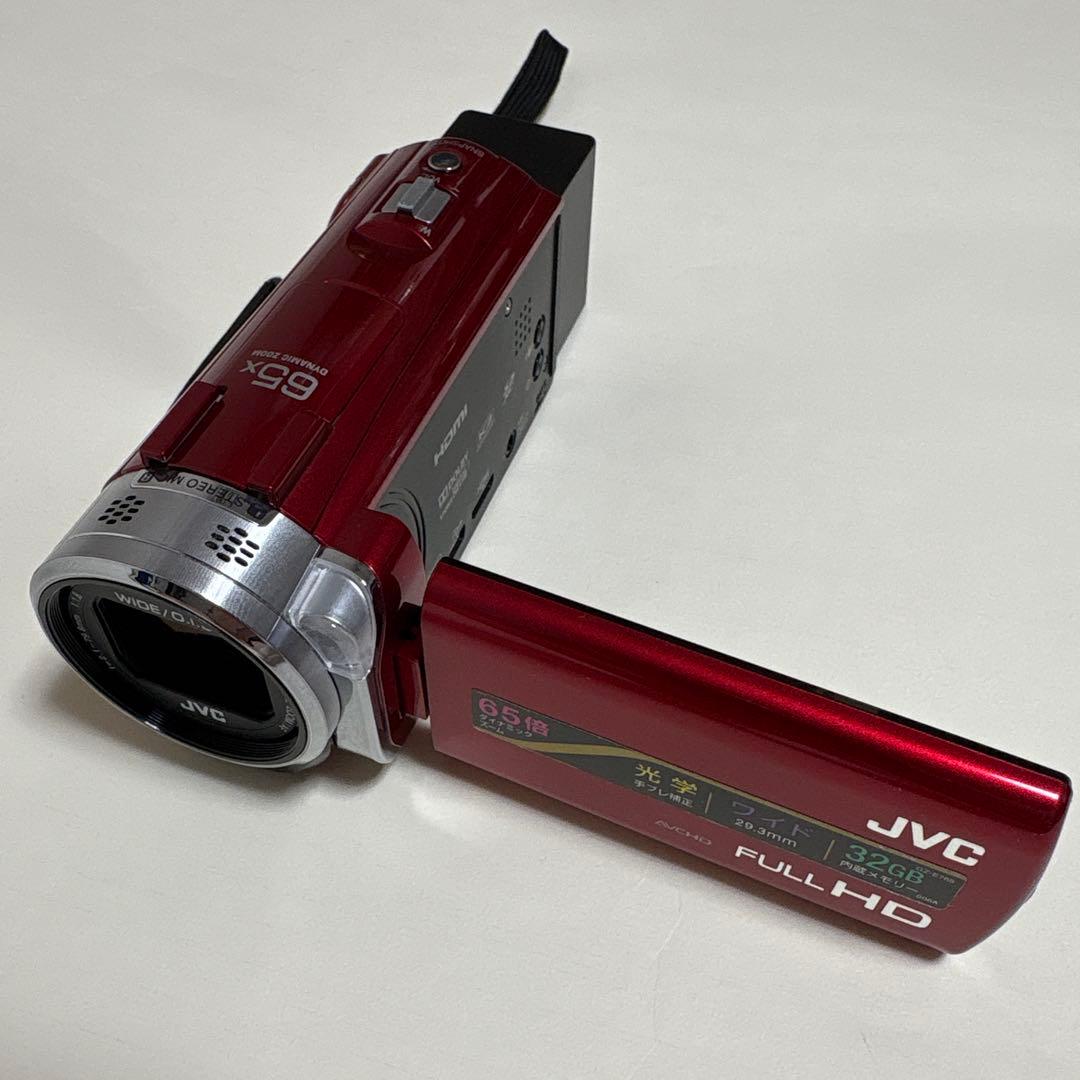 JVC Everio FULL HD ビデオカメラ レッド