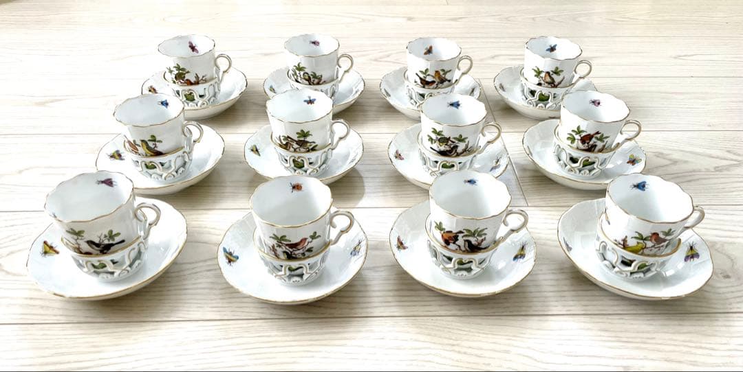 ヘレンド　HEREND ロスチャイルドバード　チョコレート　C&S 12客セット