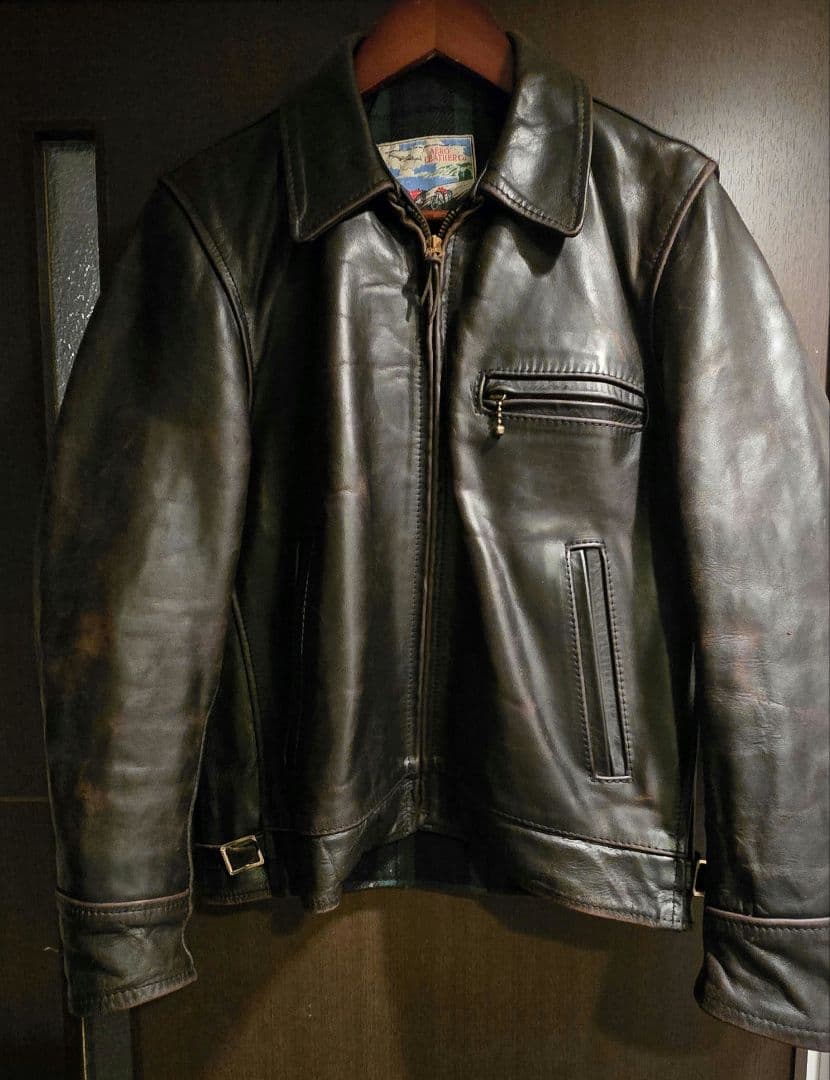 AERO LEATHER HIGHWAYMAN 馬革 茶芯 90s前期