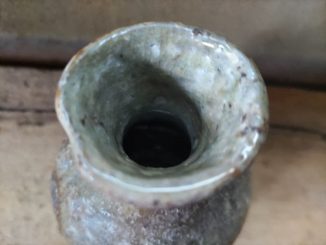 古信楽　徳利　一輪挿し