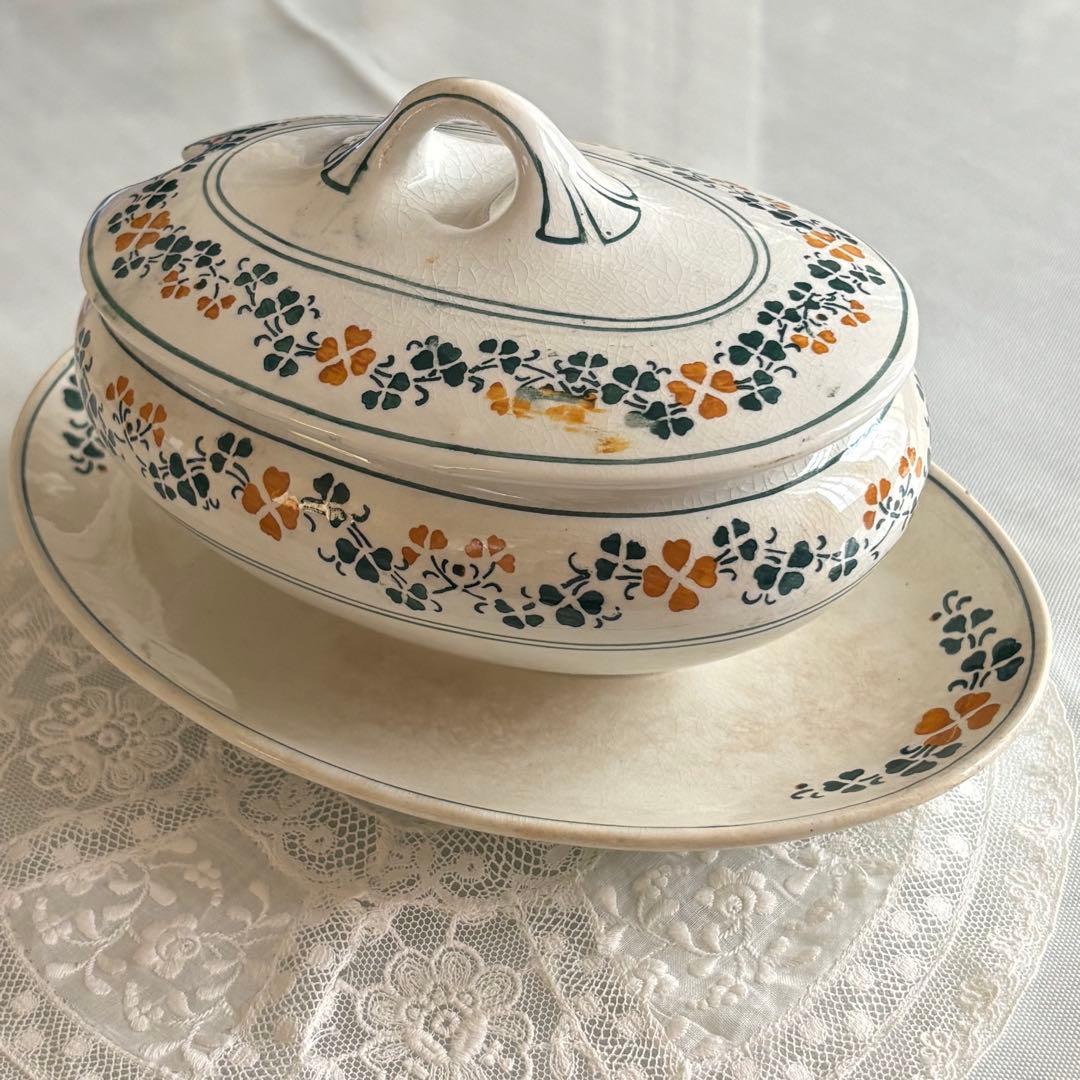 リュネビル Luneville クローバー柄 レギュミエ スーピエール