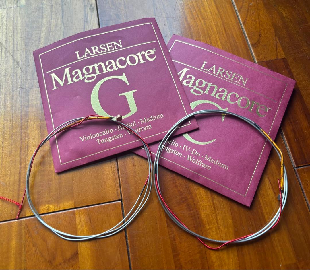 値下げ！6日間のみ使用！チェロ中古弦LARSEN Magnacore GC線