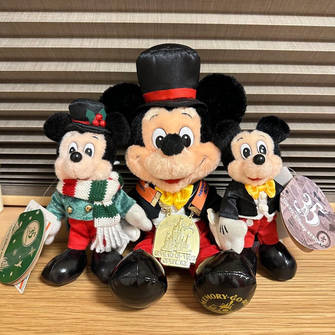 ディズニーランド　40周年　35周年　ぬいぐるみ　ぬいぐるみバッジ　3個セット