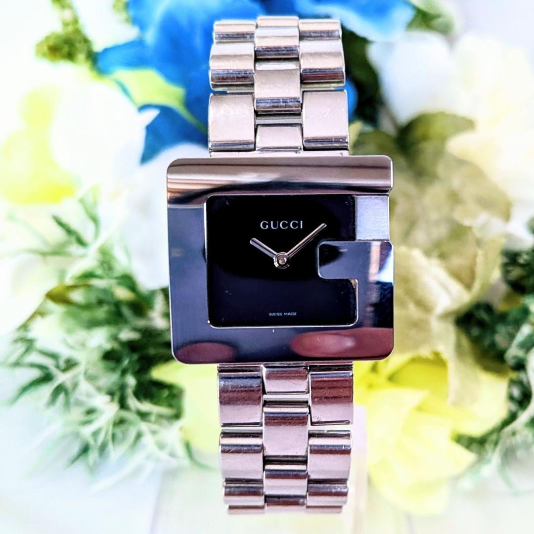 良品 GUCCIグッチ メンズ腕時計ブラック3600J ボリューム感 電池交換済