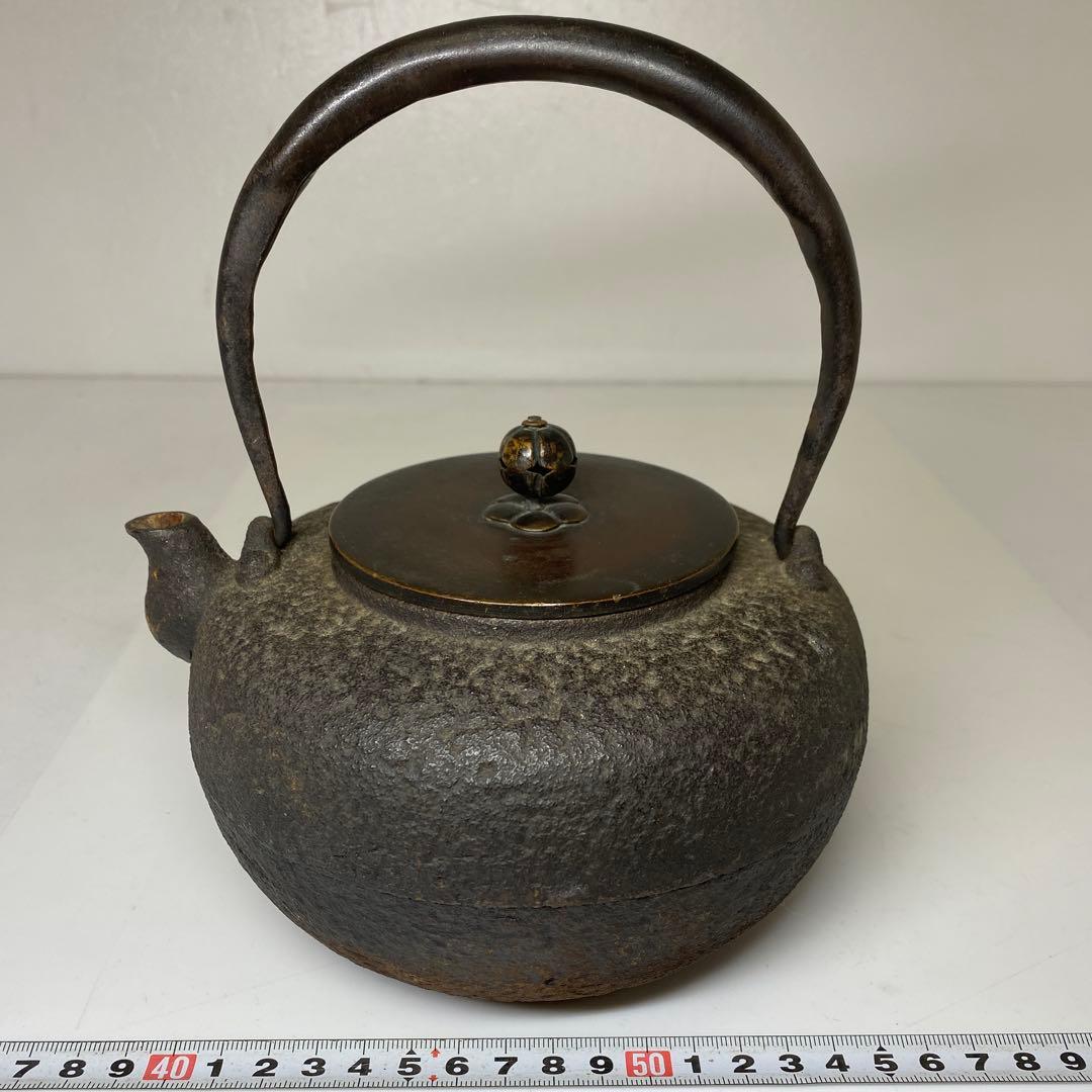 龍文堂造　鉄瓶　トヒトエ　高さ約17.5cm 東N7-1007☆2F