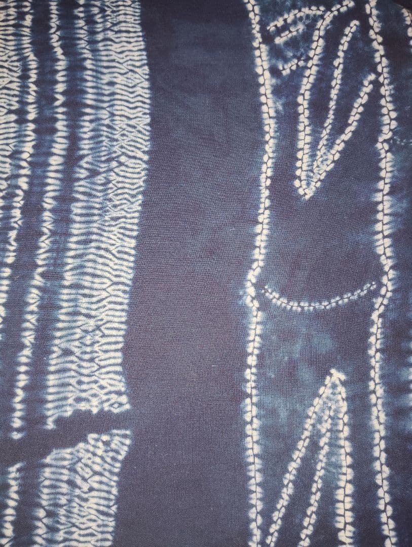 紺色と青のストライプ着物