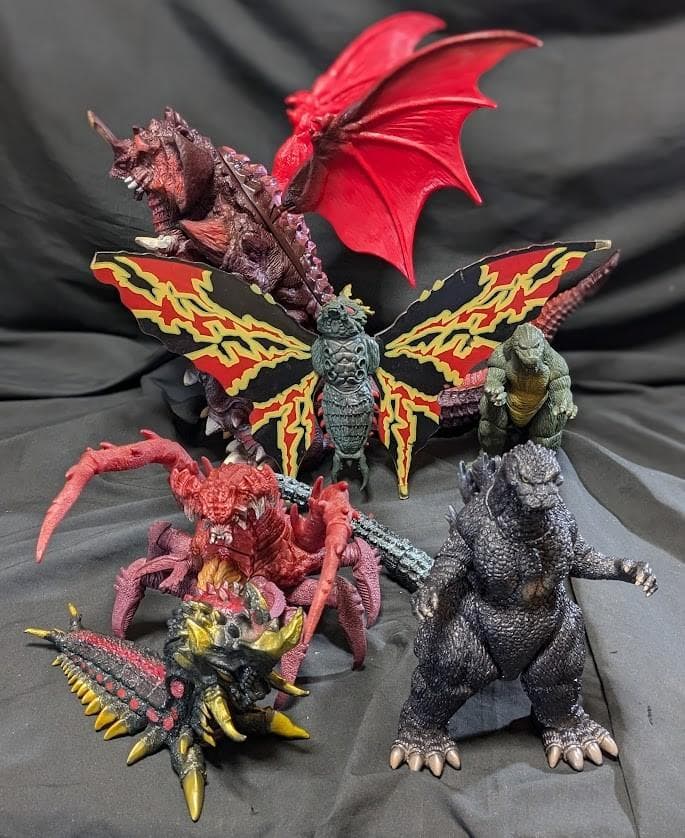 平成ゴジラ・デストロイア集合体・バトラ幼虫（バンダイ）ソフビ３体セット＋３
