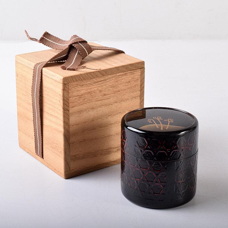 茶道具　岡本漆専堂　岡本昌三作　蕨蒔絵　棗　共箱　V　7322