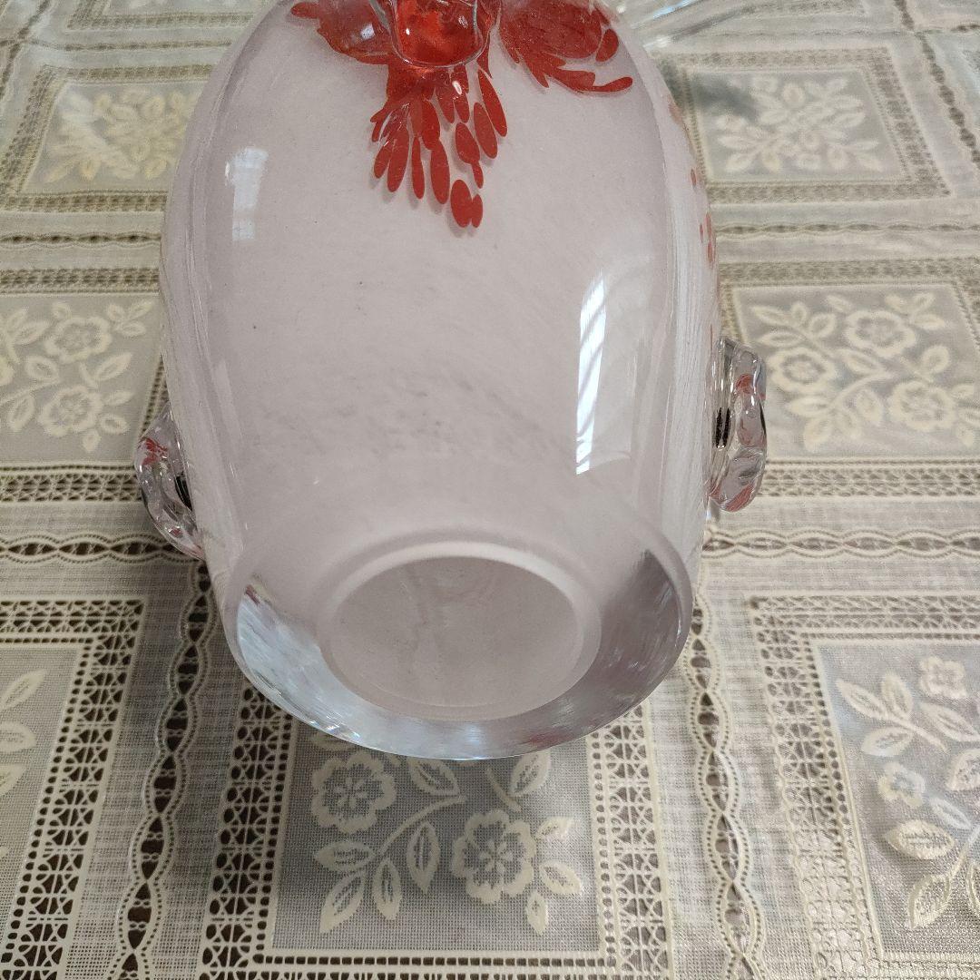 \"未使用\"　小樽北一硝子製『錦鯉』紅白