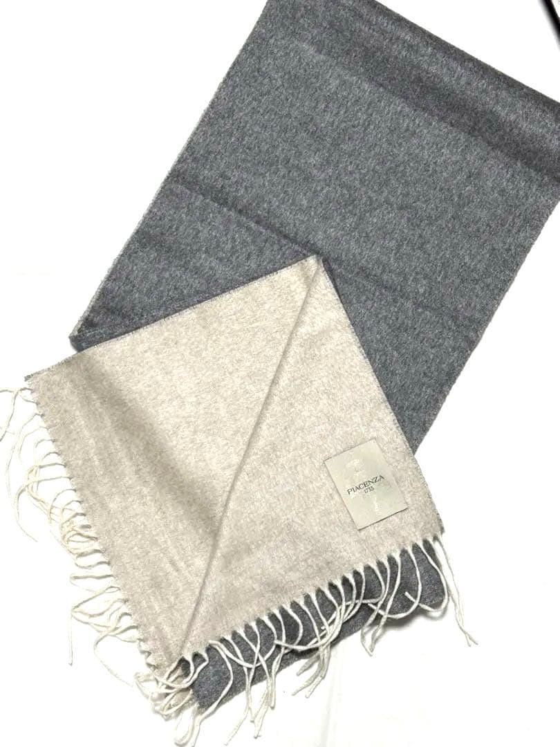 【最終値下げ】ピアチェンツァ　シルク　カシミヤ　　ダブルフェイス　マフラー
