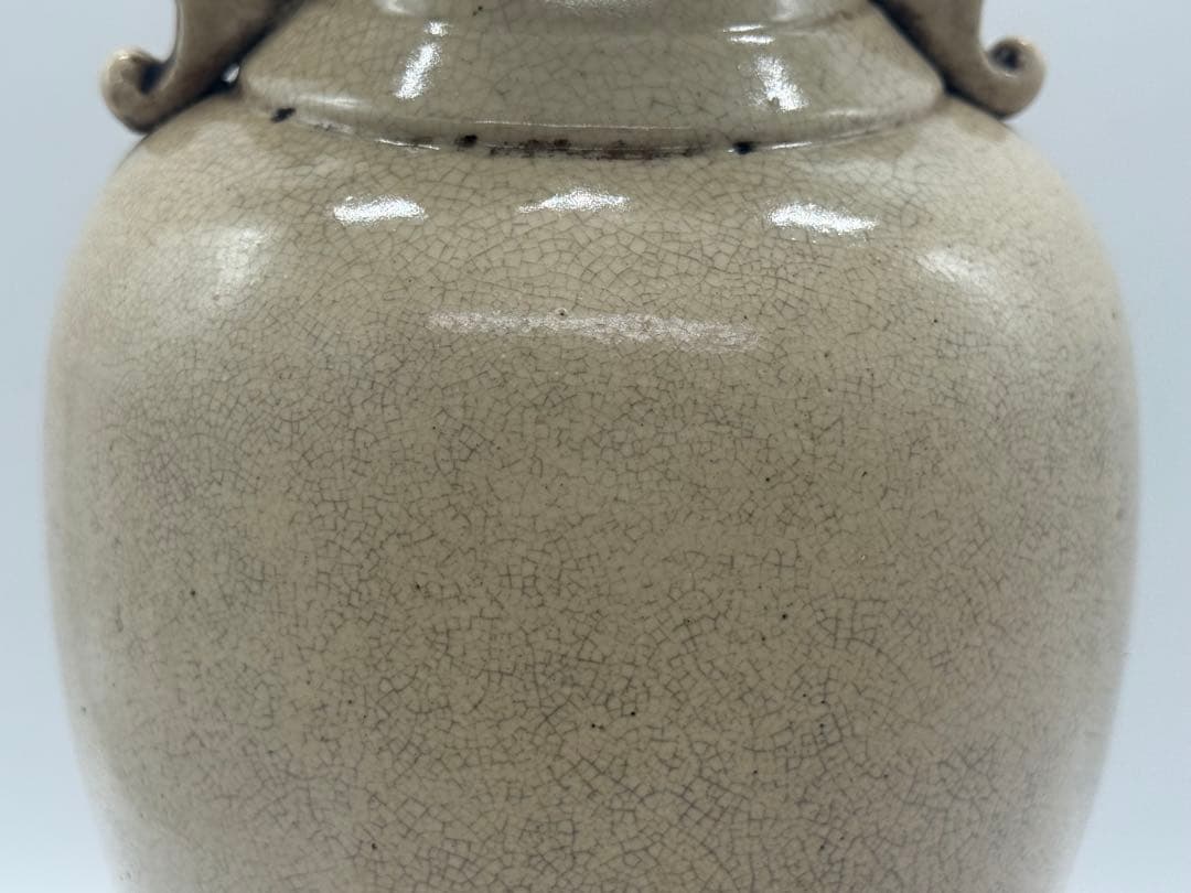 中国　清時代　白磁　雙耳瓶　送料込み251114