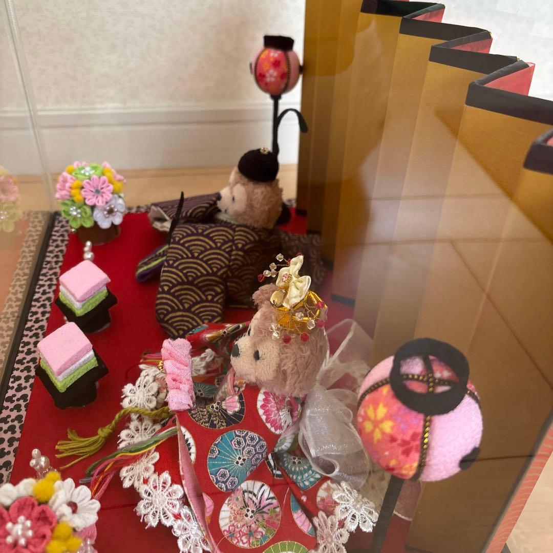 ダッフィー＆シェリーメイ　雛人形　ケース付き　ハンドメイド