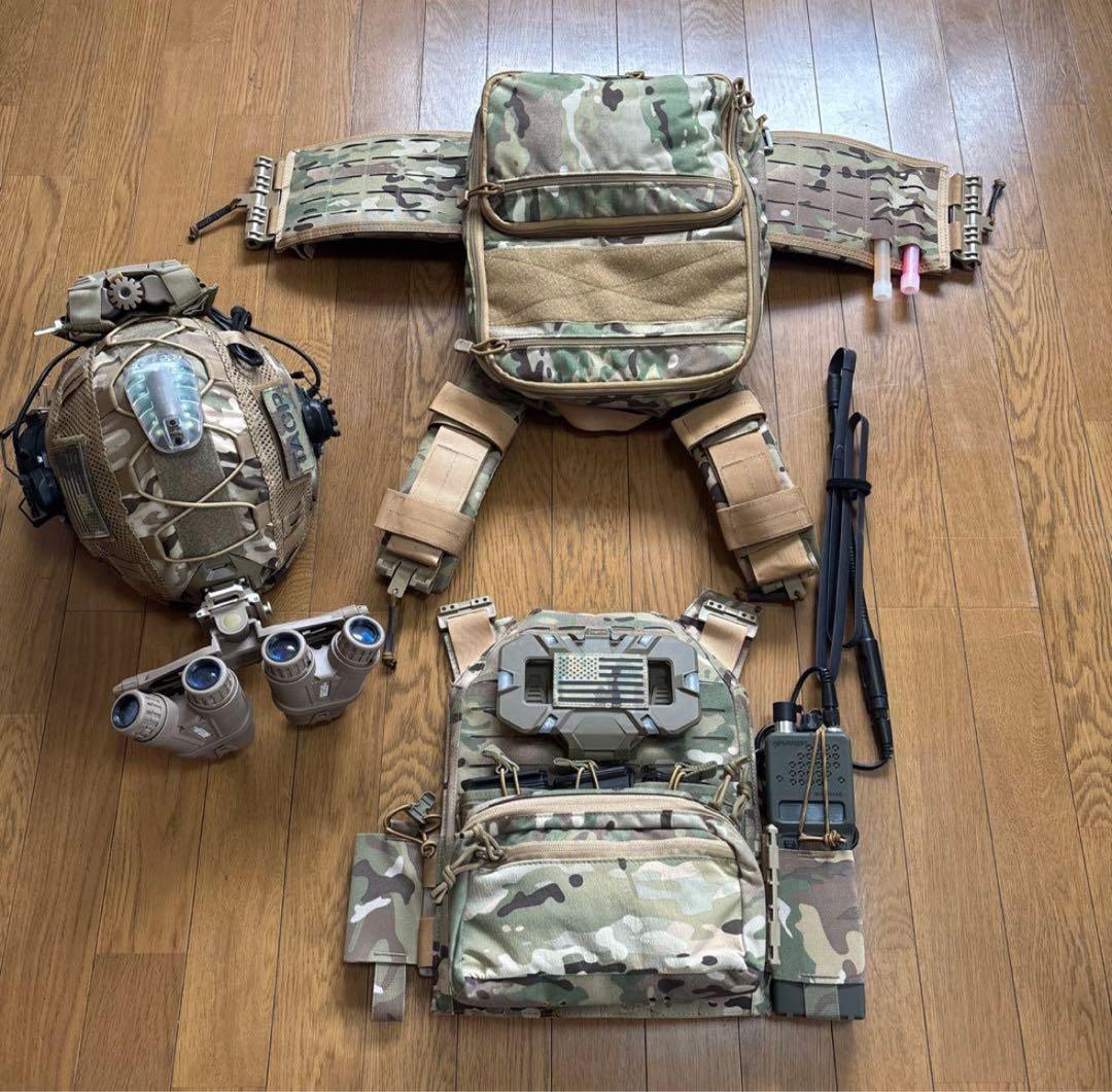 しゅ マルチカムプレートキャリア、マルチカムヘルメットセットアップ