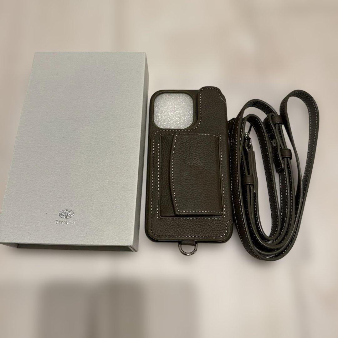 Demiurvo iPhone 13pro ケース ストラップ カーキ