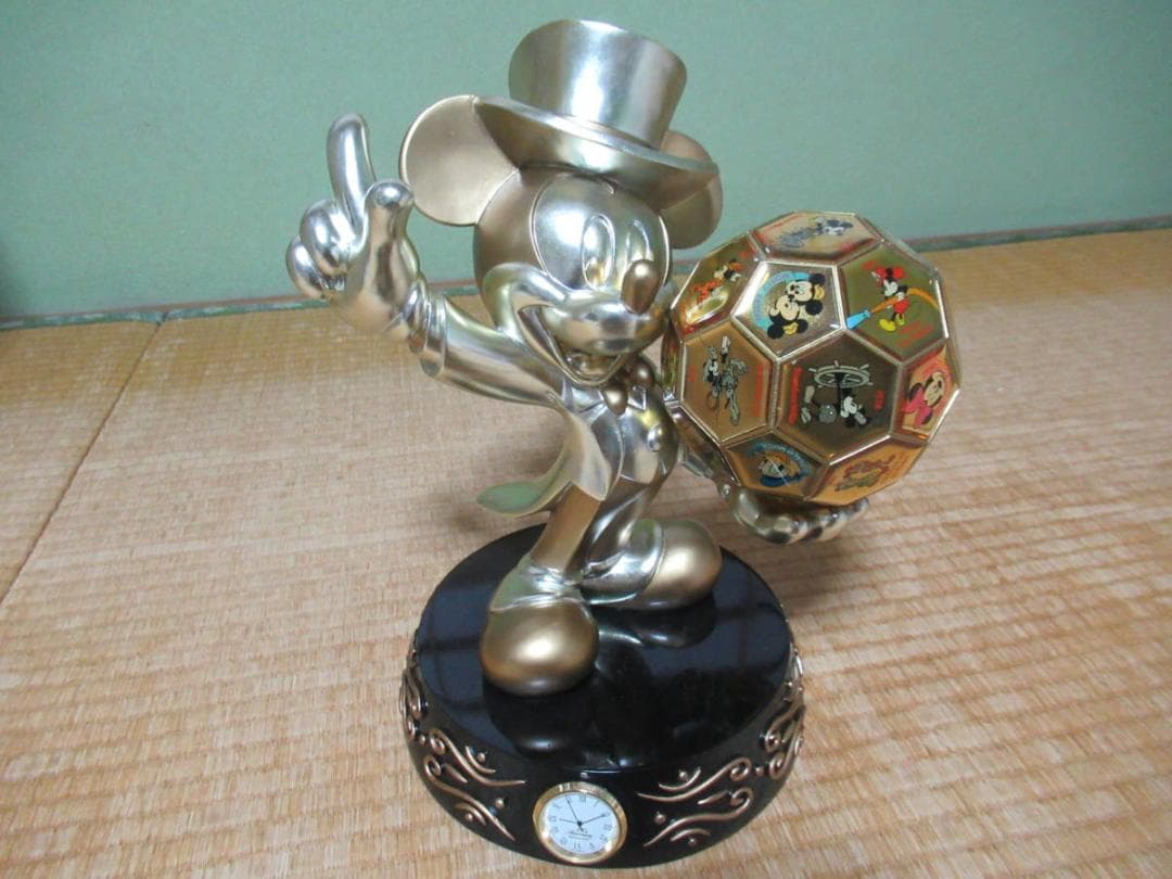 非売品 2002年◆第一生命創立100周年 時計付きミッキーの置物とピンズボール