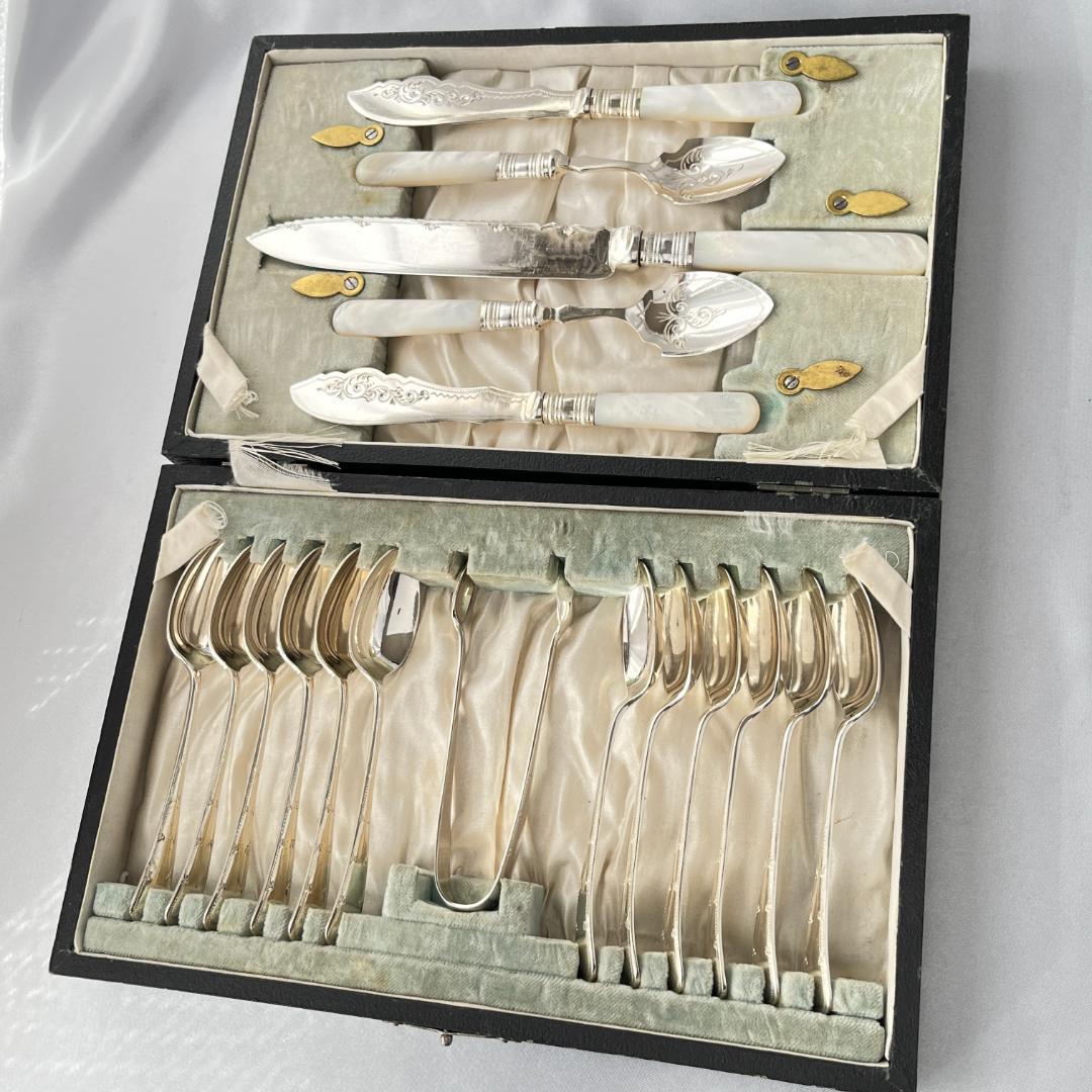 【英国】【白蝶貝】アフタヌーンティー向けセット マザーオブパール ケース