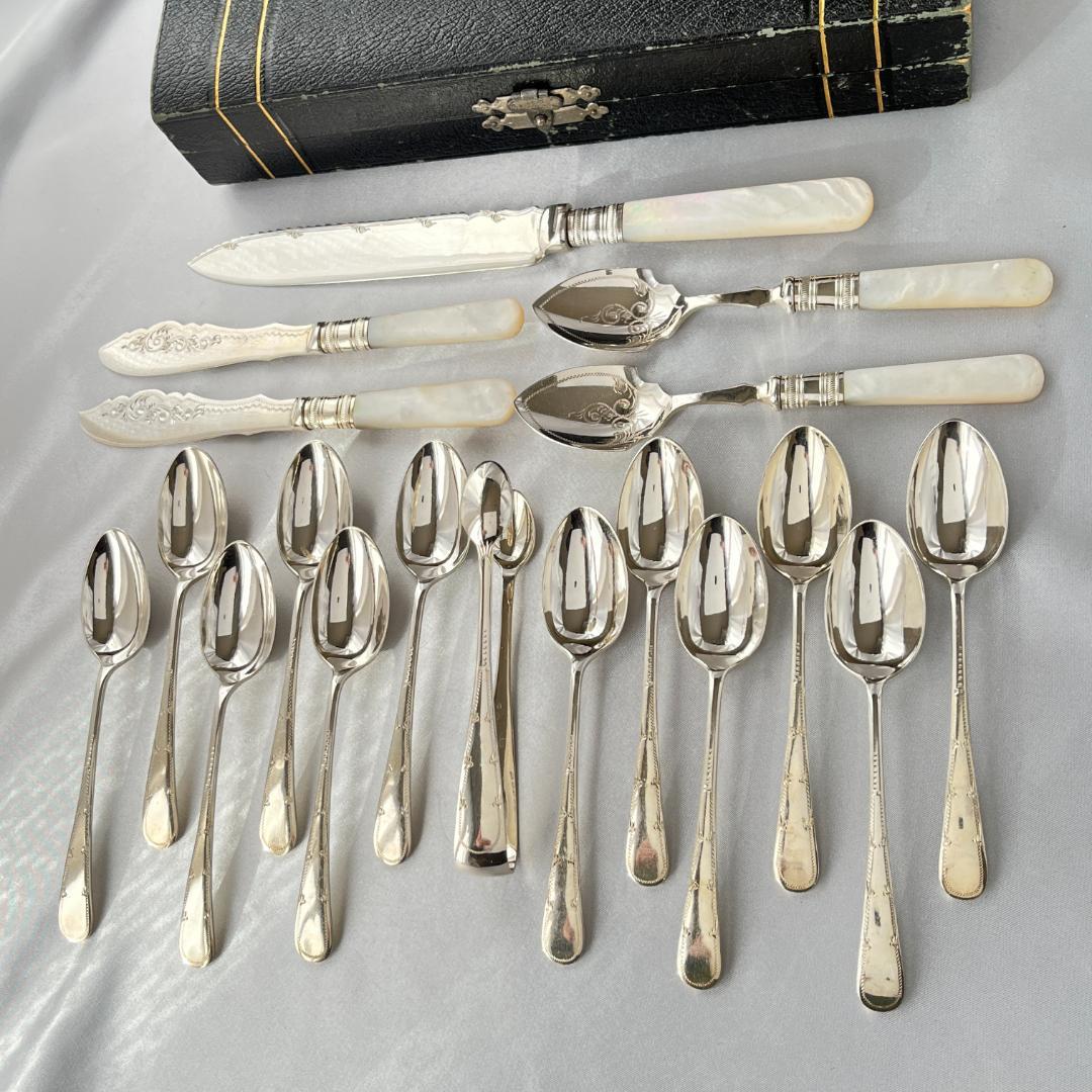 【英国】【白蝶貝】アフタヌーンティー向けセット マザーオブパール ケース